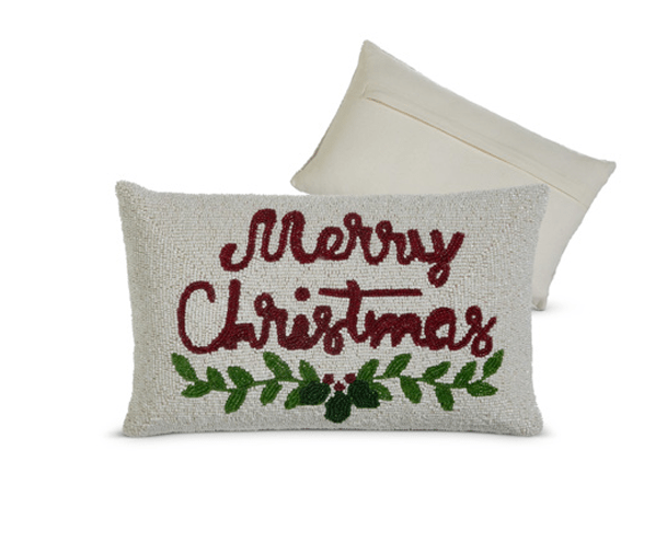 Merry Christmas Beaded Pillow 25x40cm - Pure Apotheca