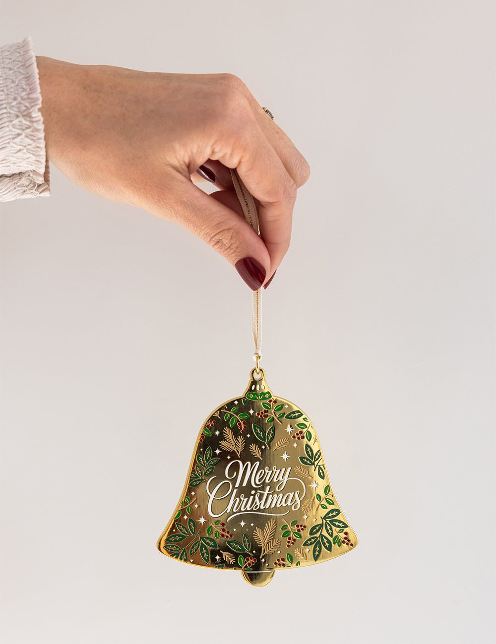 Merry Christmas Bell Enamel Ornament - Pure Apotheca