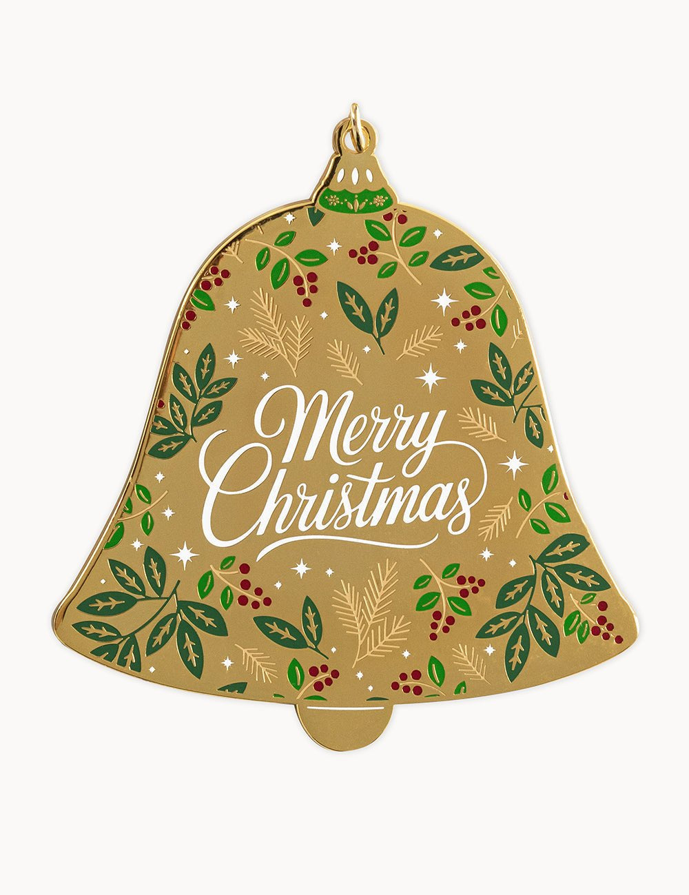 Merry Christmas Bell Enamel Ornament - Pure Apotheca