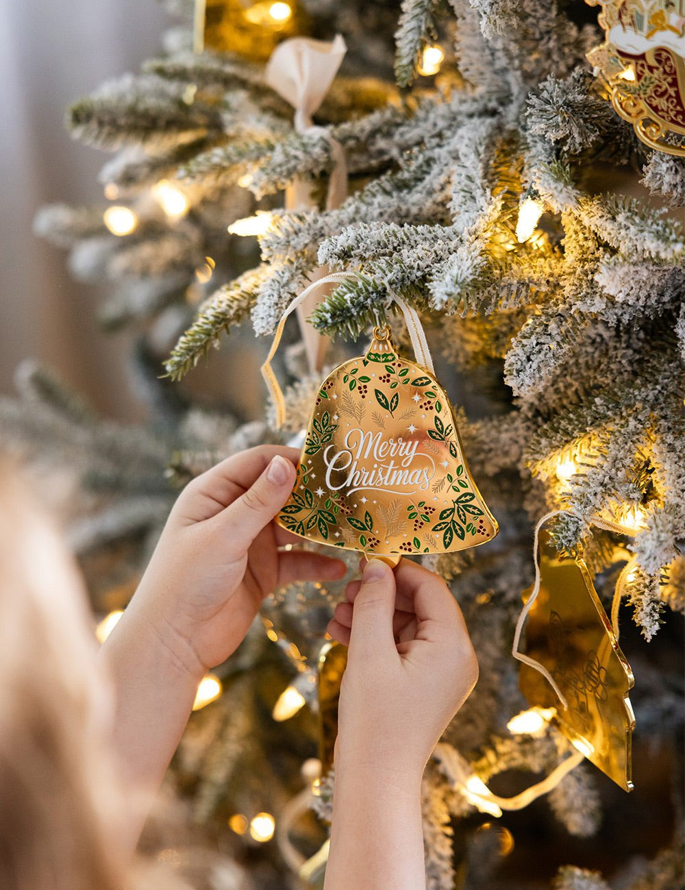 Merry Christmas Bell Enamel Ornament - Pure Apotheca