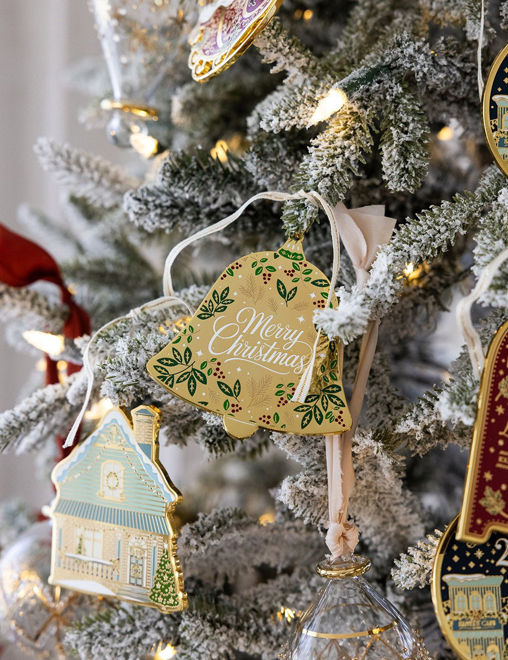 Merry Christmas Bell Enamel Ornament - Pure Apotheca