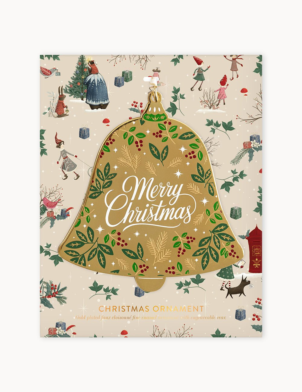 Merry Christmas Bell Enamel Ornament - Pure Apotheca