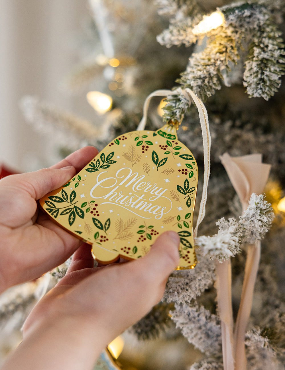 Merry Christmas Bell Enamel Ornament - Pure Apotheca