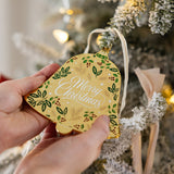 Merry Christmas Bell Enamel Ornament - Pure Apotheca