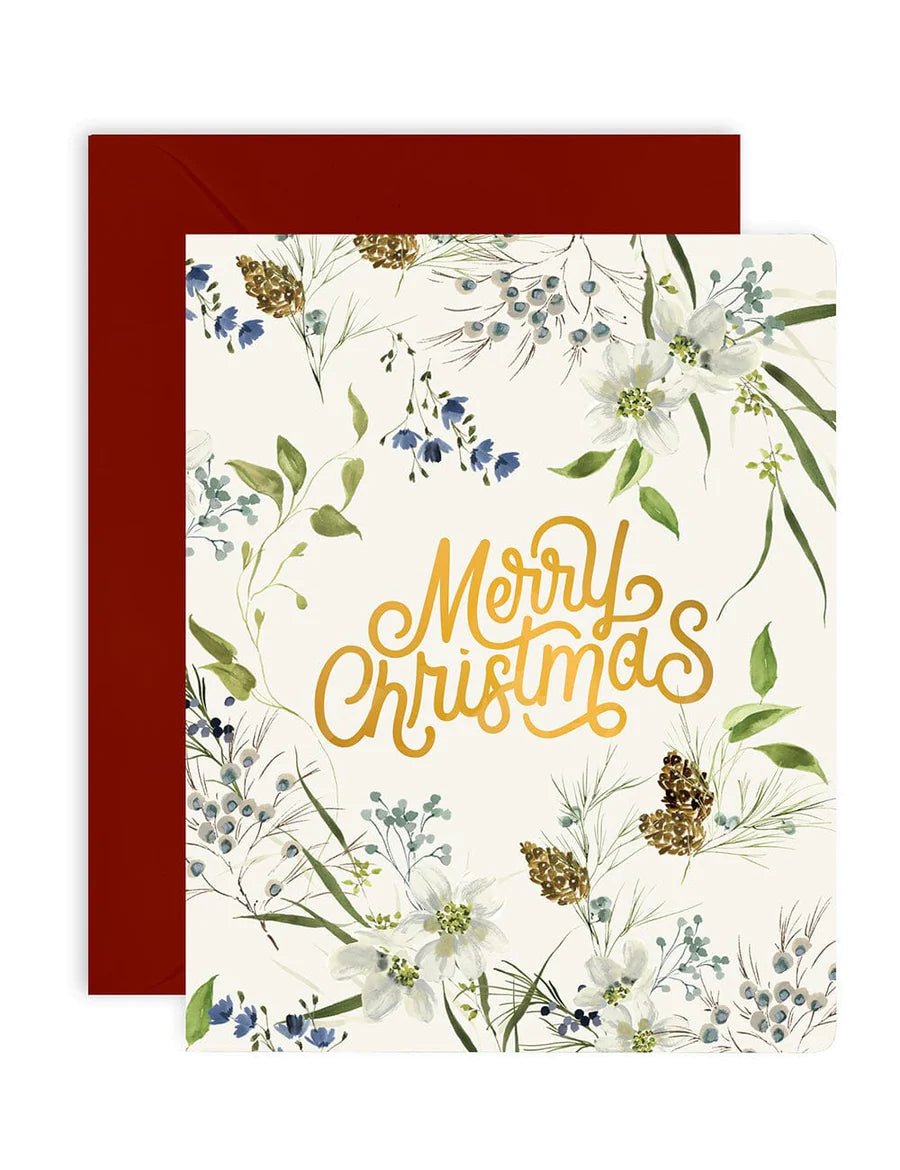 Merry Christmas Cream Christmas Card - Pure Apotheca