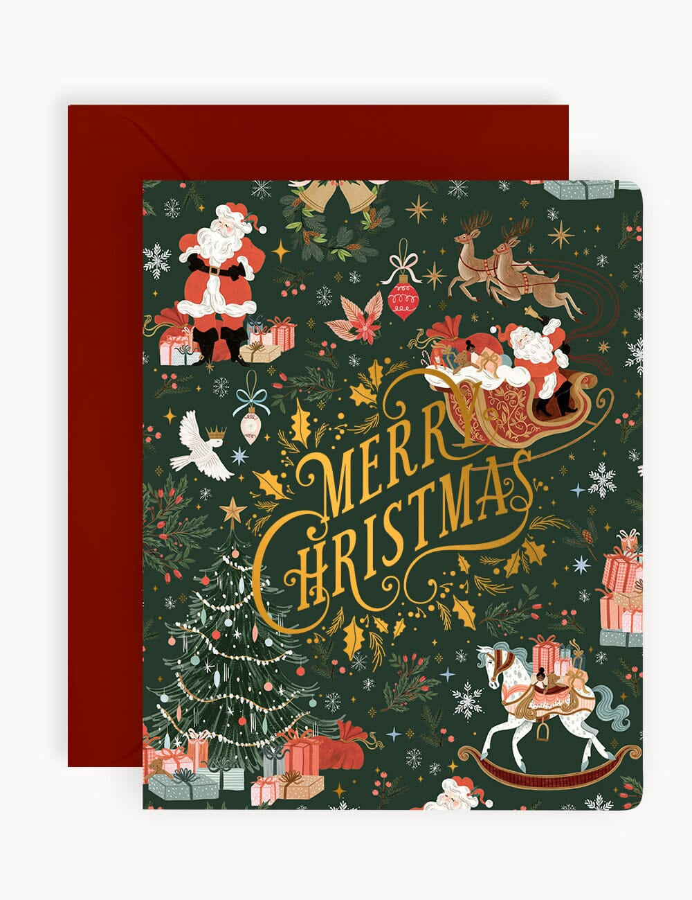 Merry Christmas Jolly Santa Christmas Card - Pure Apotheca
