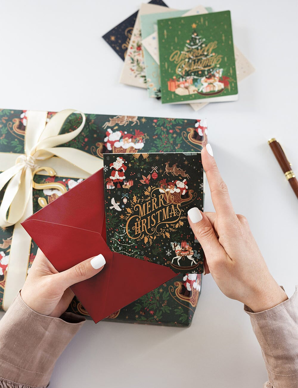 Merry Christmas Jolly Santa Christmas Card - Pure Apotheca