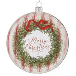 Merry Christmas Peppermint Stripe Disc Ornament 13cm - Pure Apotheca