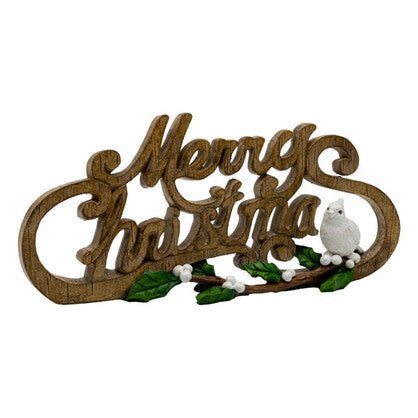 MERRY CHRISTMAS SIGN WITH WHITE CARDINAL - Pure Apotheca