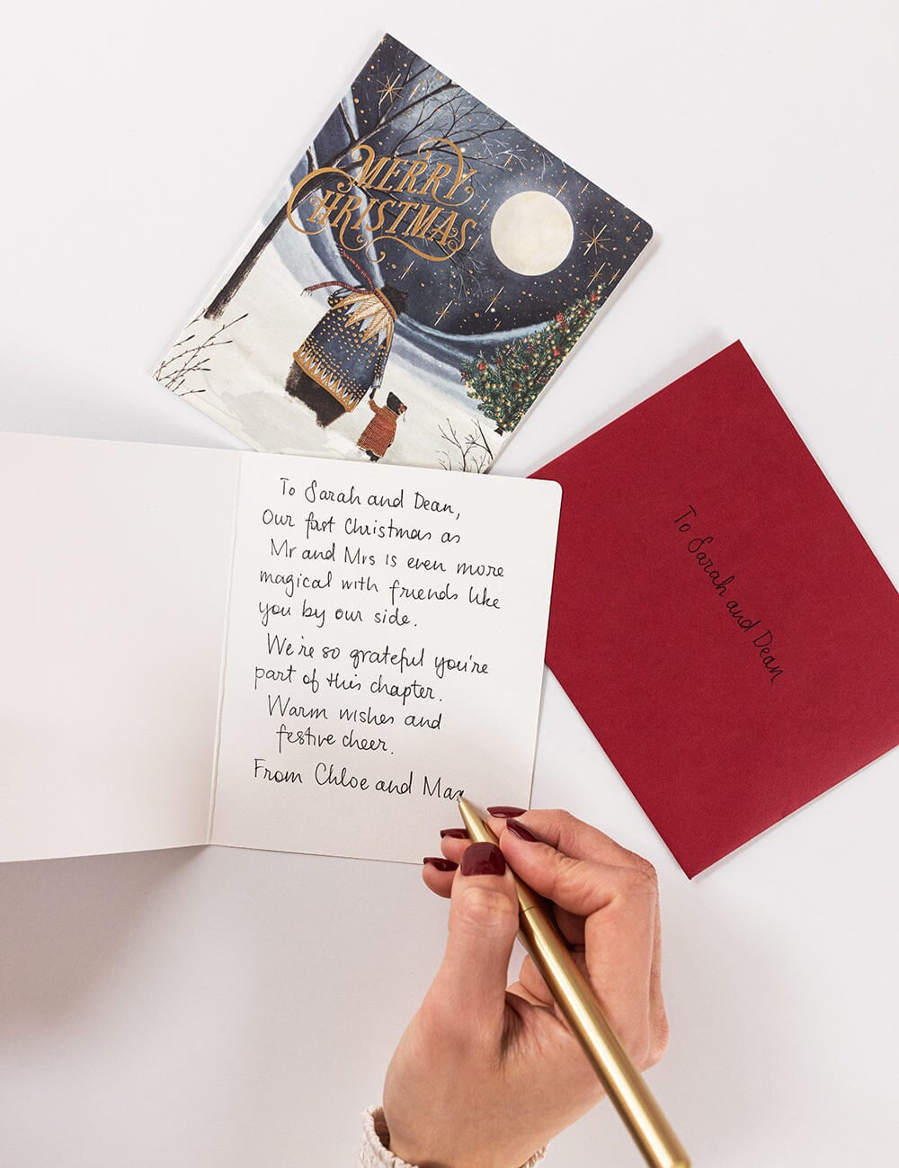 Merry Christmas Starry Night Bears Christmas Card - Pure Apotheca