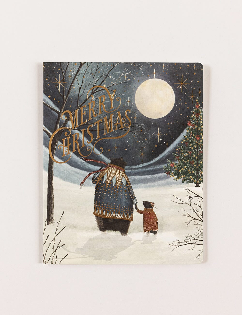 Merry Christmas Starry Night Bears Christmas Card - Pure Apotheca