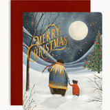 Merry Christmas Starry Night Bears Christmas Card - Pure Apotheca