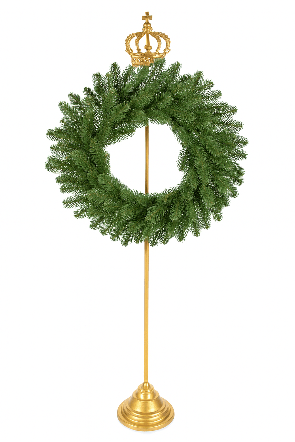 METAL CROWN DESIGN WREATH STAND GOLD - Pure Apotheca