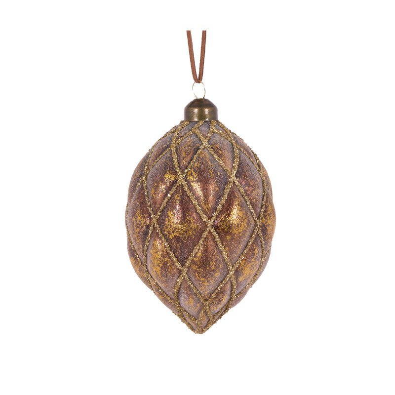 METALLIC BROWN QUILT DROP BAUBLE - Pure Apotheca