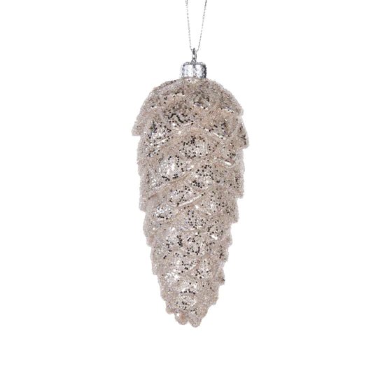 METALLIC CHAMPAGNE LONG PINECONE BAUBLE - Pure Apotheca