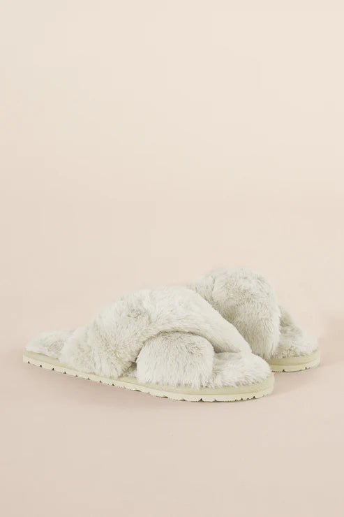 Milan Plush Slipper Ivory - Pure Apotheca