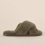 Milan Plush Slipper Olive - Pure Apotheca