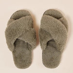 Milan Plush Slipper Olive - Pure Apotheca