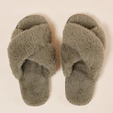 Milan Plush Slipper Olive - Pure Apotheca