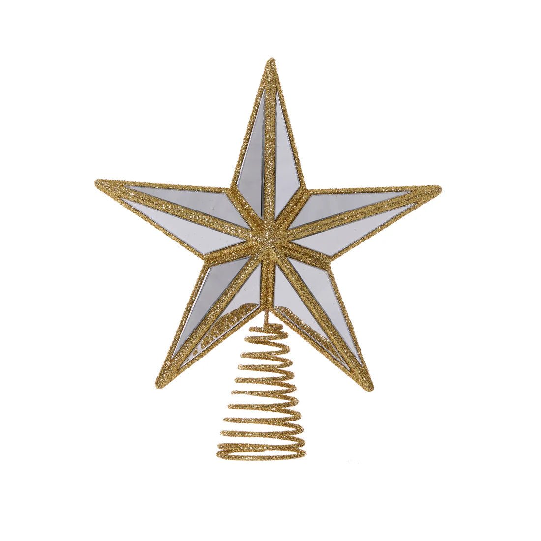 MINI 5 POINT MIRRORED TREE TOPPER STAR GOLD - Pure Apotheca