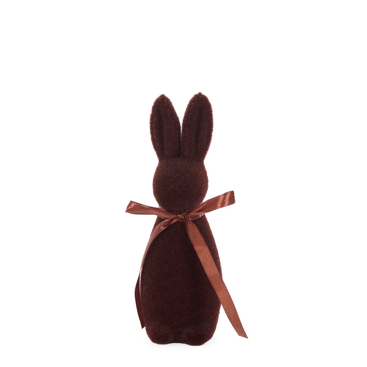 MINI FLOCKED RABBIT WITH BOW BROWN - Pure Apotheca