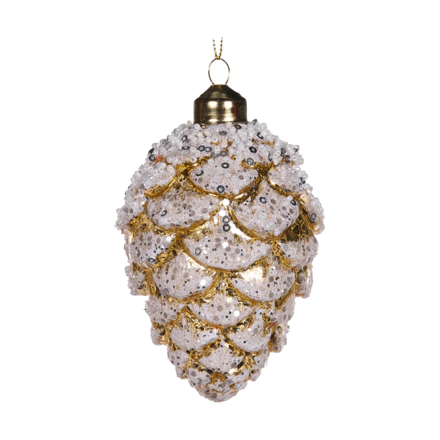 MINI GOLD FROSTED PINECONE BAUBLE - Pure Apotheca