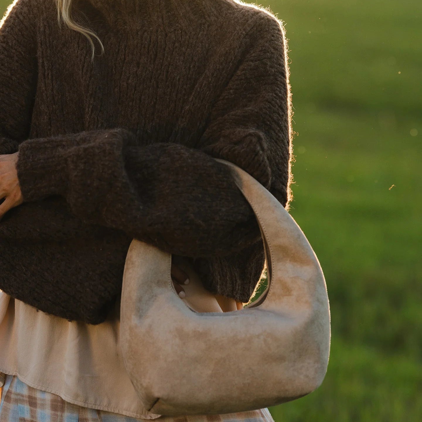 Mini Monaco Shoulder Bag Suedette Blonde - Pure Apotheca