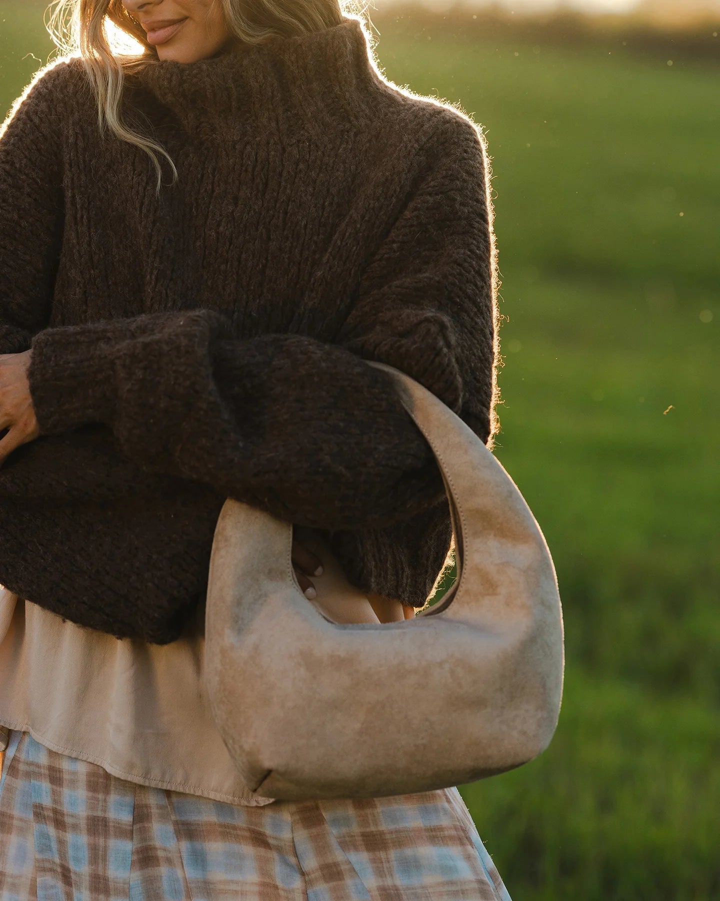 Mini Monaco Shoulder Bag Suedette Blonde - Pure Apotheca