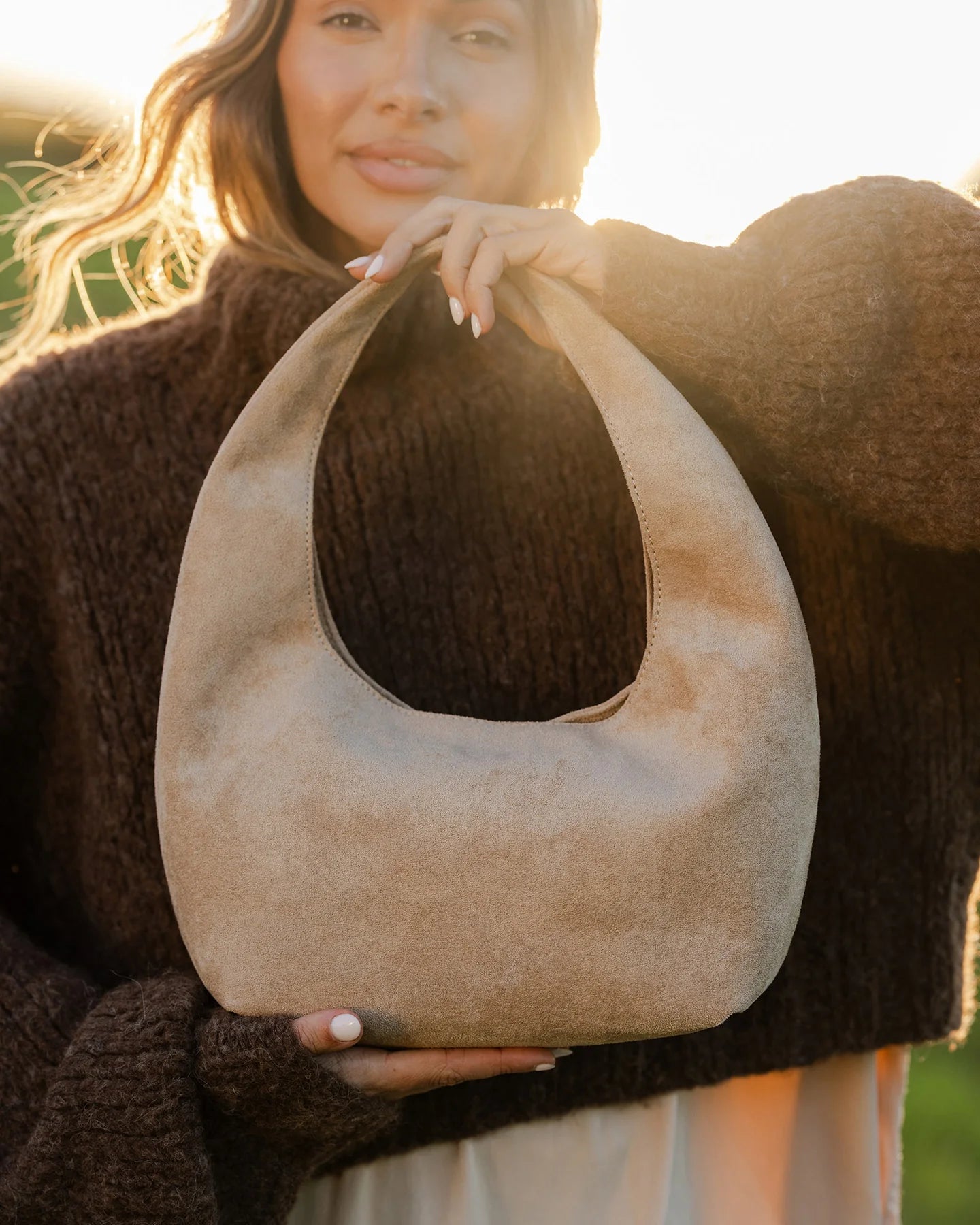 Mini Monaco Shoulder Bag Suedette Blonde - Pure Apotheca