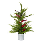 Mini Pine Tree Red Berries with Tin Pot - Pure Apotheca