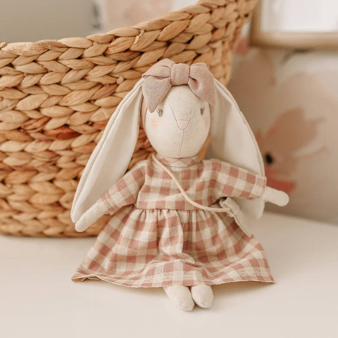 Mini Sofia Bunny Rose Check 27cm - Pure Apotheca