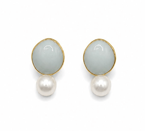 Mint Oval Pearl Earring - Pure Apotheca