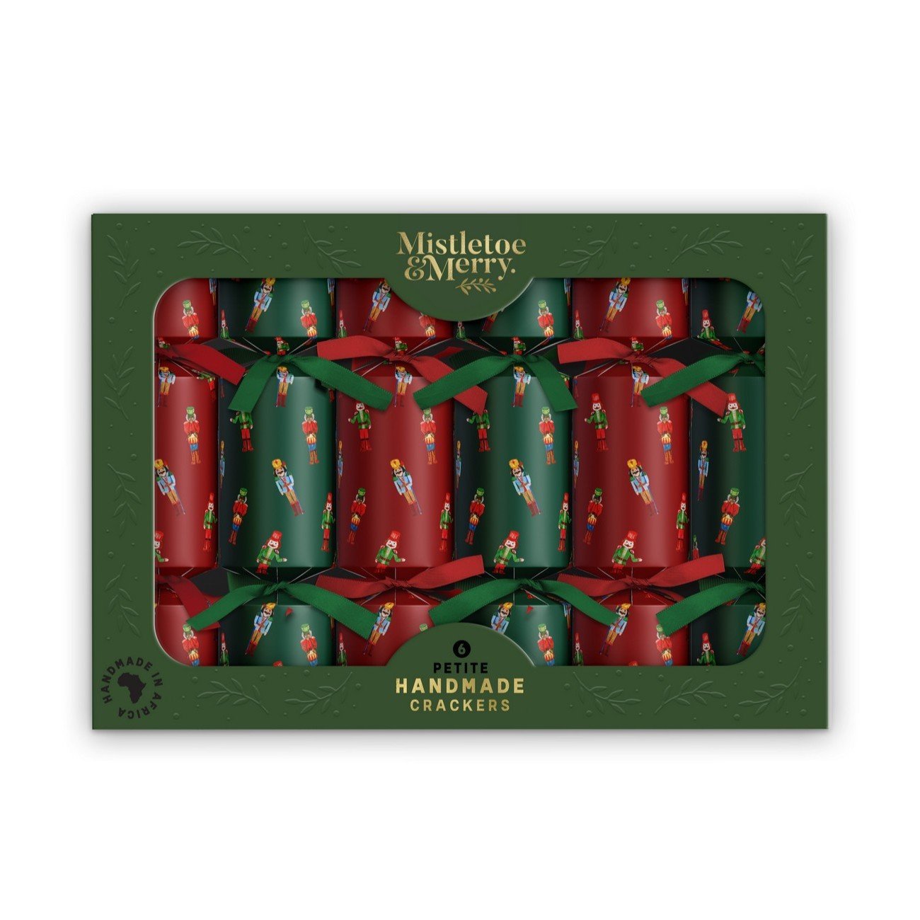 Mistletoe & Merry Petite Mini Nutcrackers Christmas Crackers 6pk - Pure Apotheca