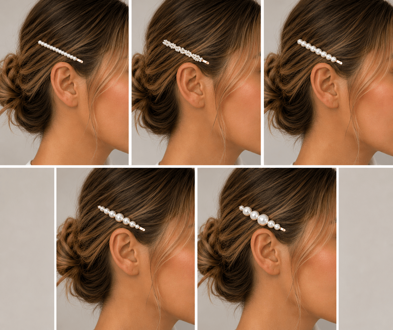 Mixed Pearl Hair Slides Set/5 - Pure Apotheca