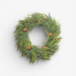 Mixed Pine Wreath Brown Velvet Bows and Bells - Pure Apotheca