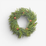 Mixed Pine Wreath Brown Velvet Bows and Bells - Pure Apotheca