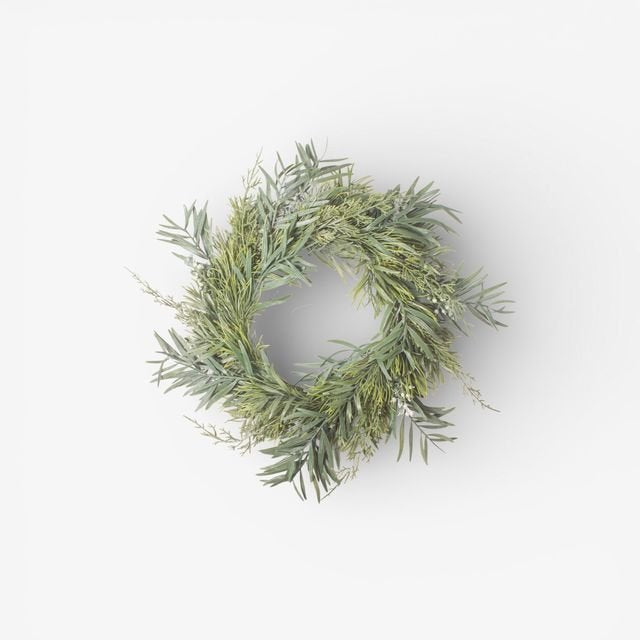 Mixed Silver Green Wreath 40cm - Pure Apotheca