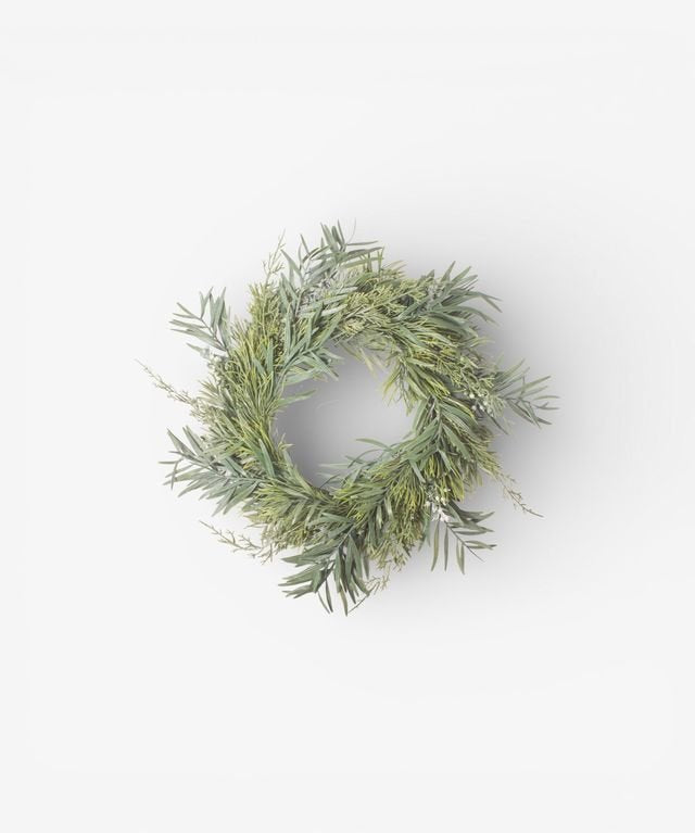 Mixed Silver Green Wreath 40cm - Pure Apotheca