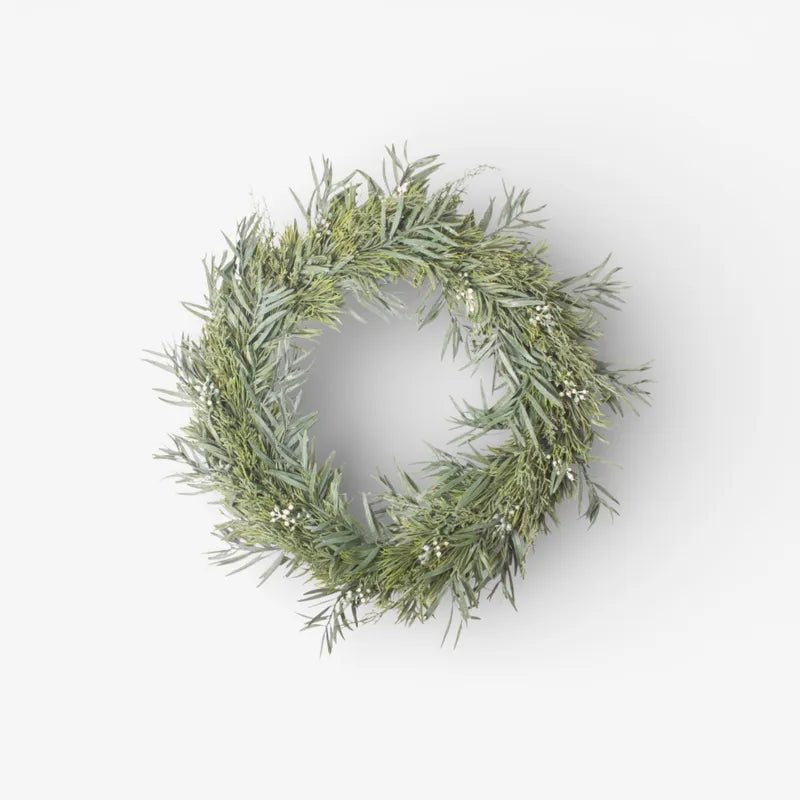 Mixed Silver Green Wreath 50cm - Pure Apotheca