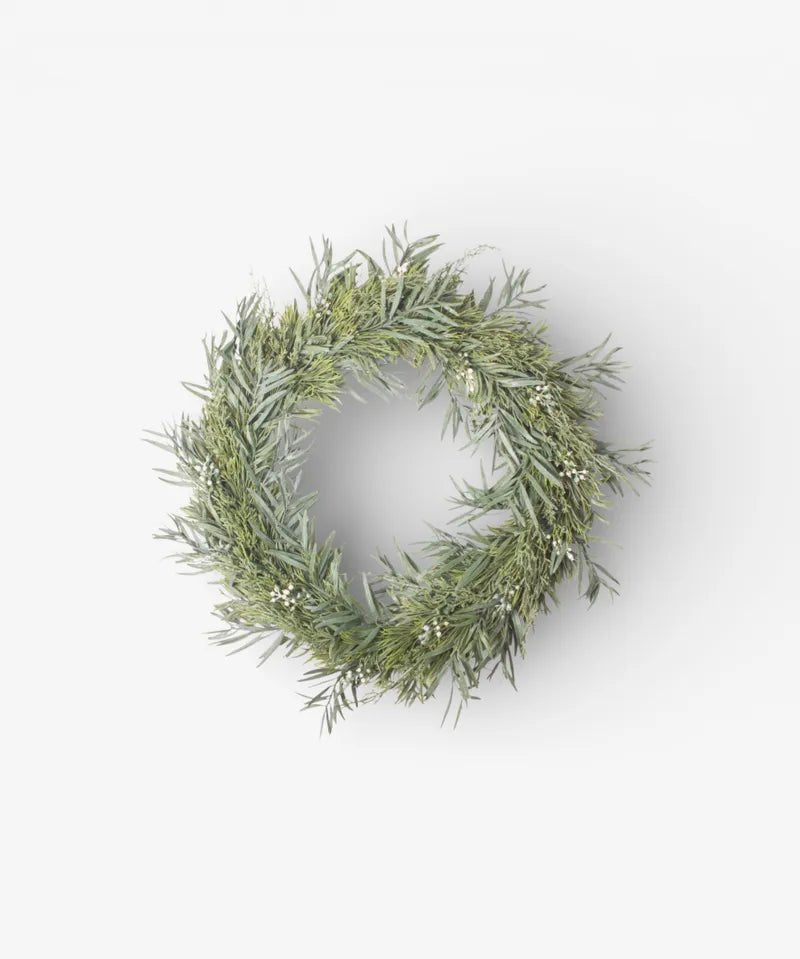 Mixed Silver Green Wreath 50cm - Pure Apotheca