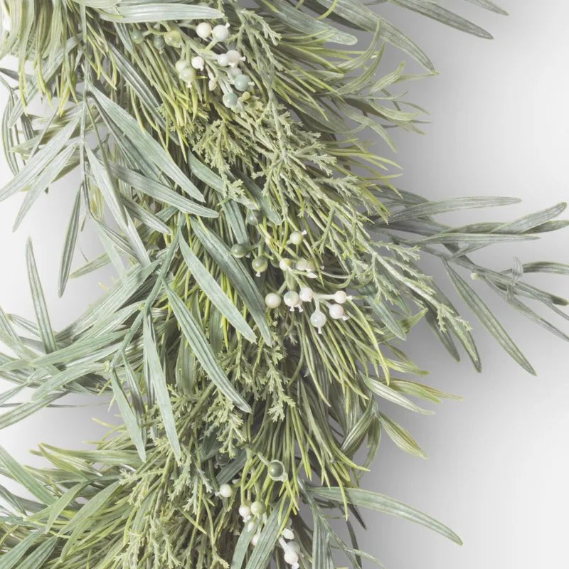 Mixed Silver Green Wreath 50cm - Pure Apotheca