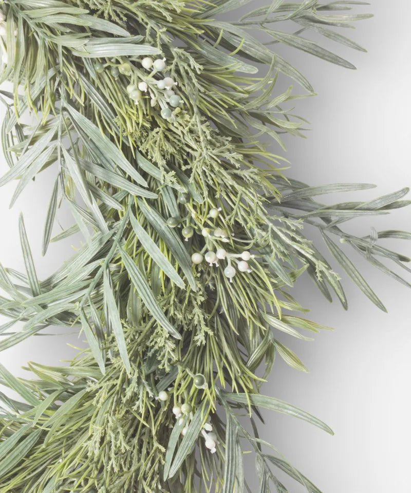 Mixed Silver Green Wreath 50cm - Pure Apotheca