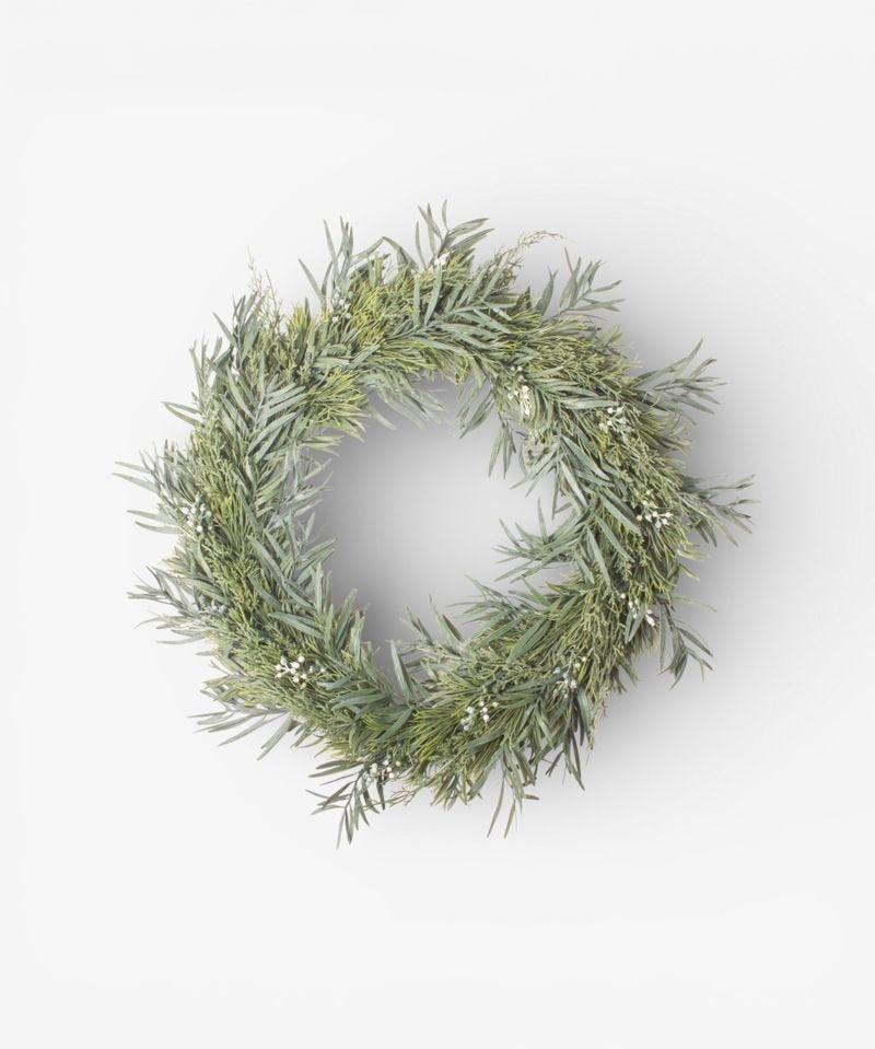 Mixed Silver Green Wreath 60cm - Pure Apotheca