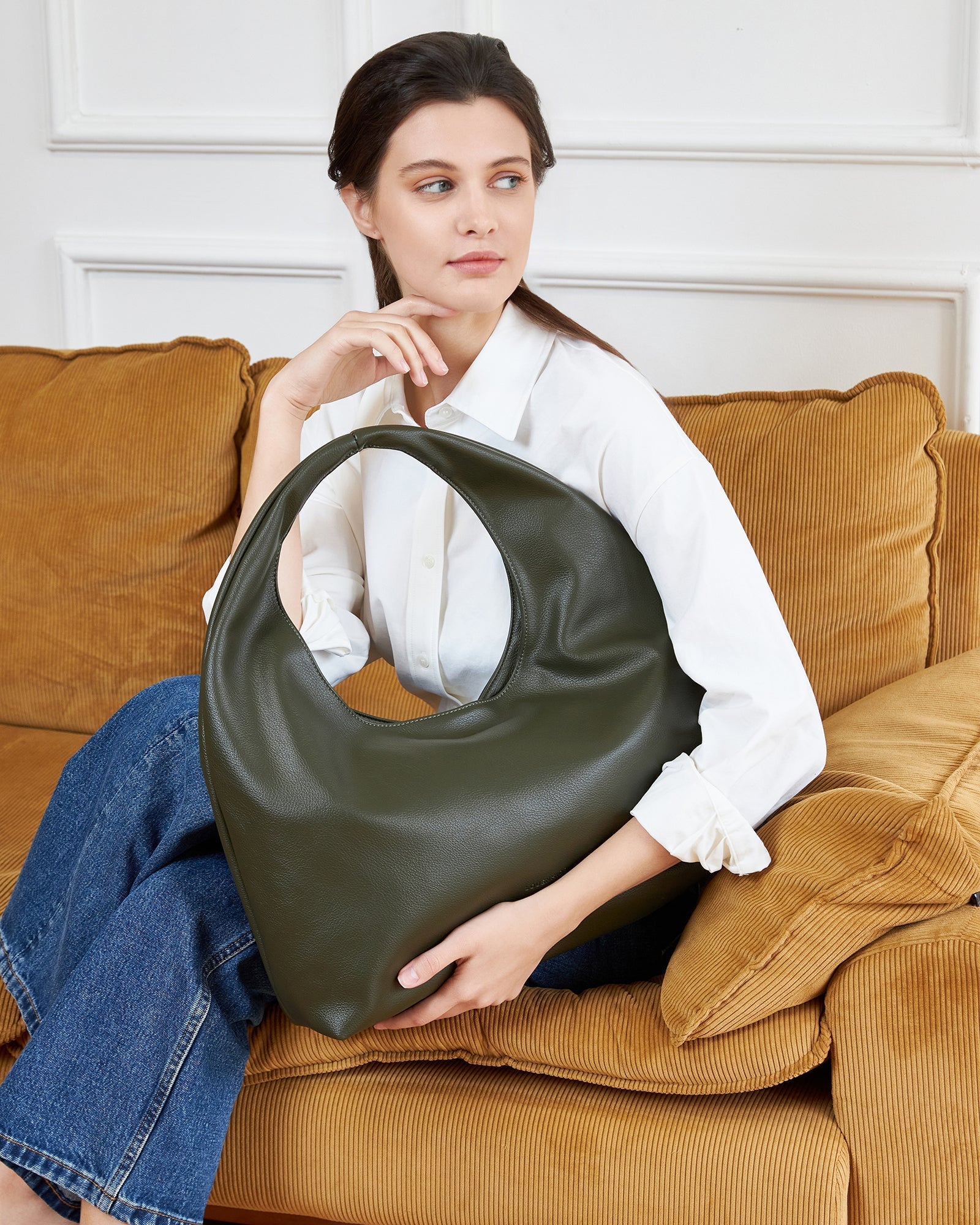 Monaco Shoulder Bag Olive - Pure Apotheca