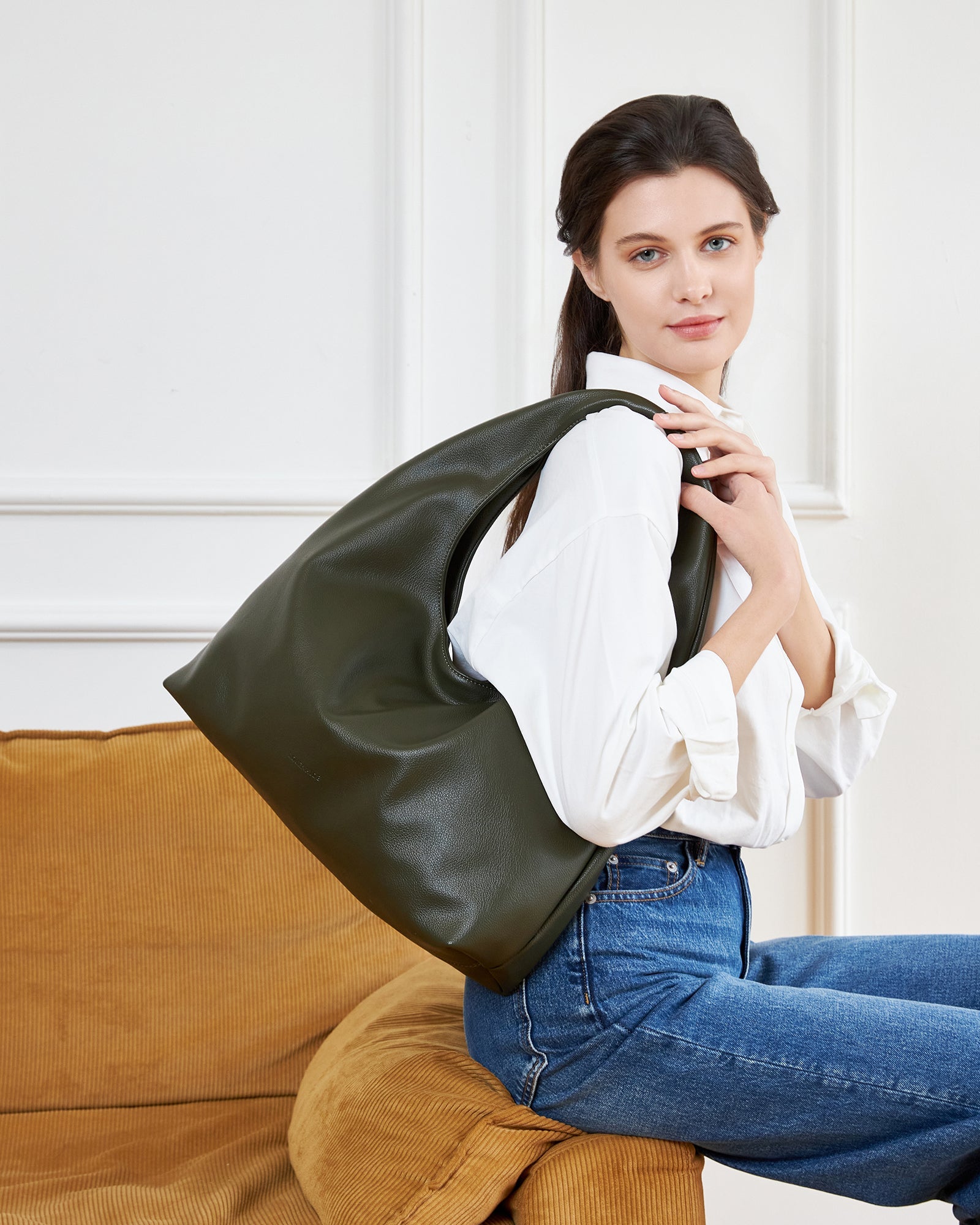 Monaco Shoulder Bag Olive - Pure Apotheca