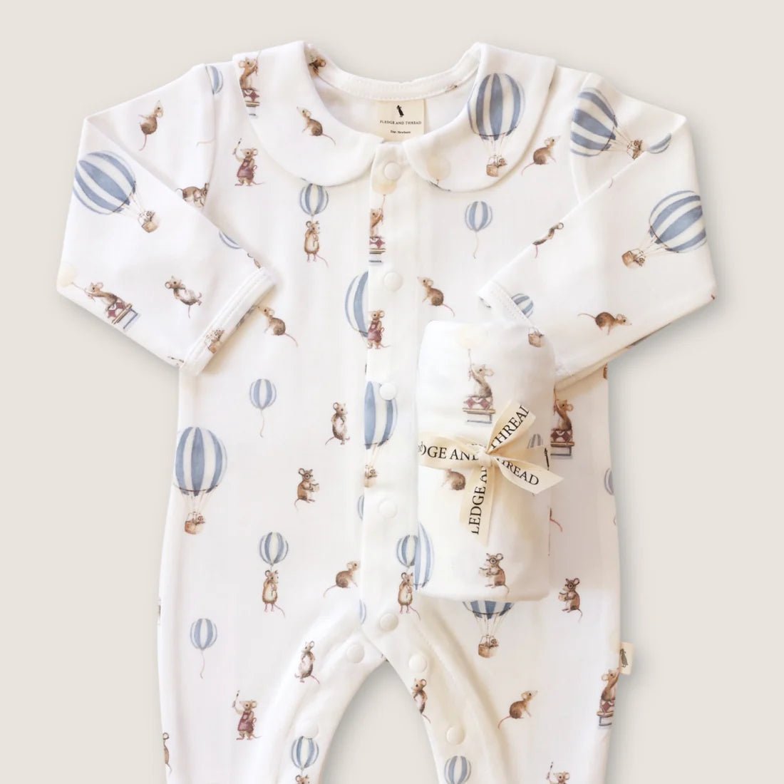 Mouse & Hot Air Balloon Stretch Swaddle - Pure Apotheca