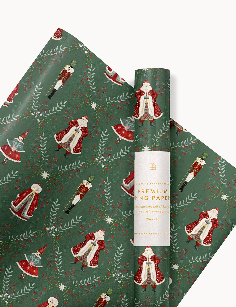 Mr & Mrs Claus Gift Wrap 3m - Pure Apotheca