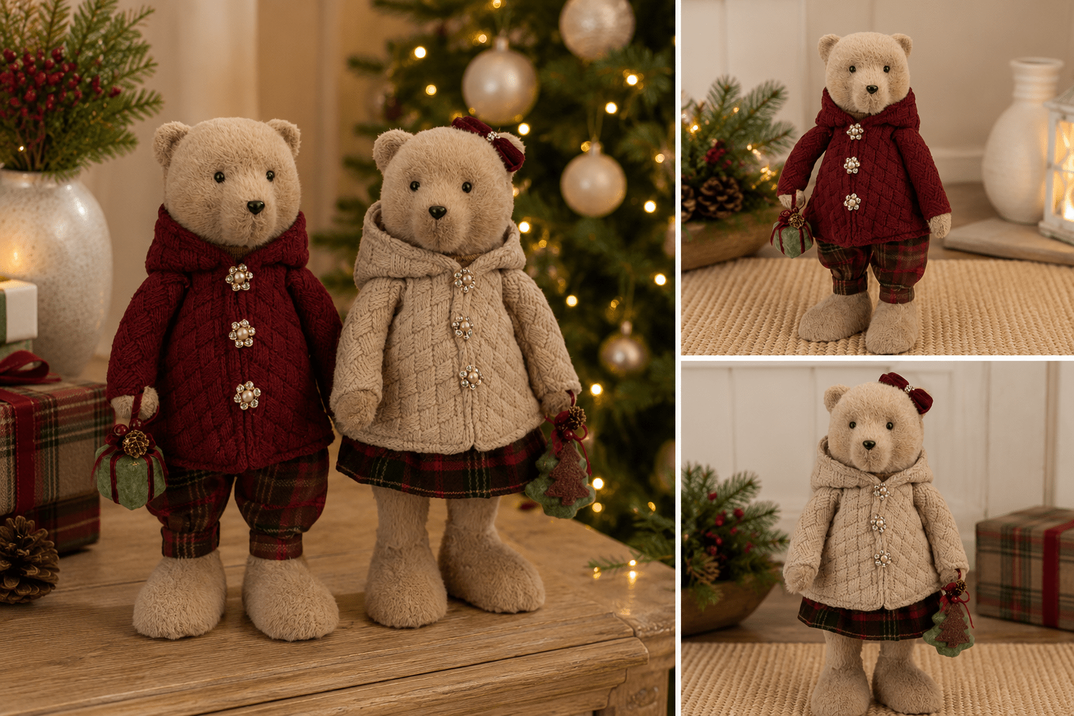 Mr Ralph Tartan Christmas Bear 45cm - Pure Apotheca