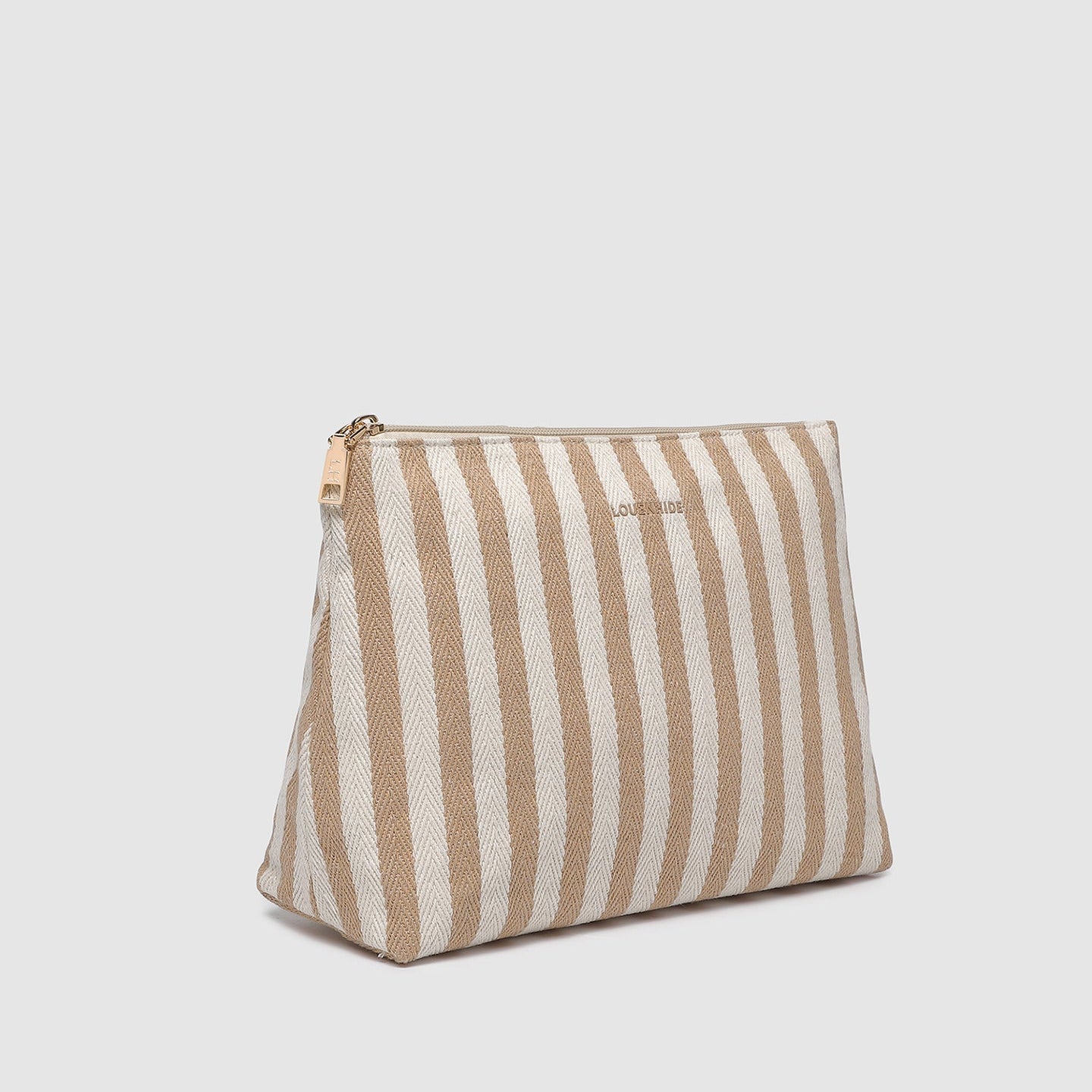 Nala Makeup Bag Beige Stripe - Pure Apotheca