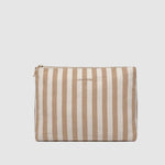 Nala Makeup Bag Beige Stripe - Pure Apotheca